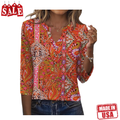 Women's Tops V Neck 3/4 Sleeve Button Down Business Casual Blouses Fall Tunics Shirts