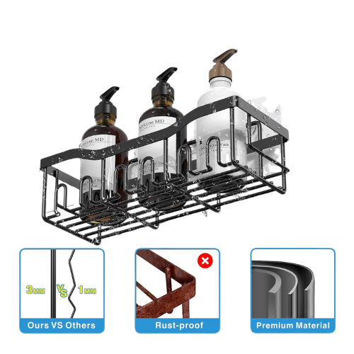 Adhesive Shower Caddy, 5 Pack Rustproof Stainless Steel Bath Organizers With Large Capacity